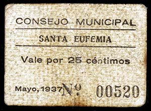 Santa Eufemia (Córdoba). 25 céntimos. (KG. ... 