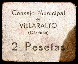 Villaralto (Córdoba). 2 pesetas. (KG. 811) ... 