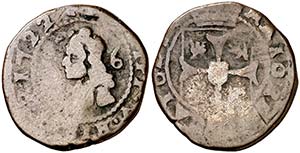 1722. Felipe V. Mallorca. 1 treseta. (Cal. ... 