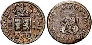 1718. Felipe V. Barcelona. 1 maraved¡. ... 