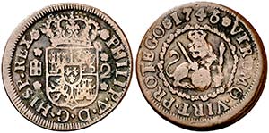 1746. Felipe V. Segovia. 2 maraved¡s. (Cal. ... 