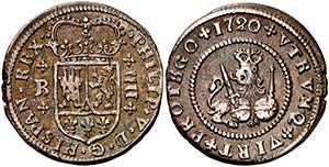 1720/18. Felipe V. Barcelona. 4 maraved¡s. ... 