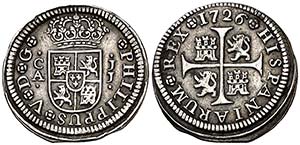 1726. Felipe V. Cuenca. JJ. 1/2 real. (Cal. ... 