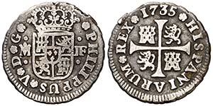 1735. Felipe V. Madrid. JF. 1/2 real. (Cal. ... 