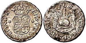 1744. Felipe V. M‚xico. M. 1/2 real. (Cal. ... 
