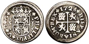 1726. Felipe V. Sevilla. J. 1/2 real. (Cal. ... 