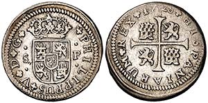 1728. Felipe V. Sevilla. P. 1/2 real. (Cal. ... 