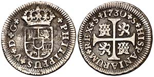1730. Felipe V. Sevilla. 1/2 real. (Cal. ... 