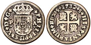 1732. Felipe V. Sevilla. PA. 1/2 real. (Cal. ... 