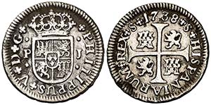1738. Felipe V. Sevilla. PJ. 1/2 real. (Cal. ... 
