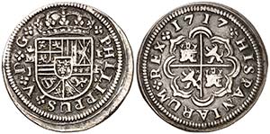 1717. Felipe V. Madrid. J. 1 real. (Cal. ... 