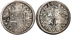 1726/1. Felipe V. Madrid. A. 1 real. (Cal. ... 