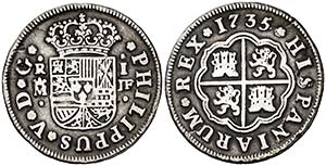 1735. Felipe V. Madrid. JF. 1 real. (Cal. ... 