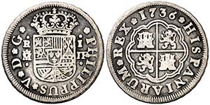 1736. Felipe V. Madrid. JF. 1 real. (Cal. ... 