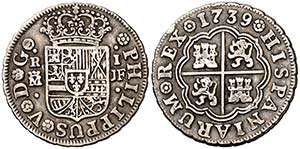 1739. Felipe V. Madrid. JF. 1 real. (Cal. ... 