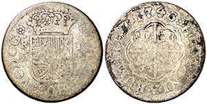 1743. Felipe V. Madrid. JA. 1 real. (Cal. ... 