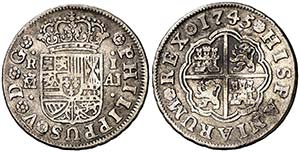 1745. Felipe V. Madrid. AJ. 1 real. (Cal. ... 