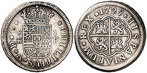 1729/8. Felipe V. Segovia. F. 1 real. (Cal. ... 