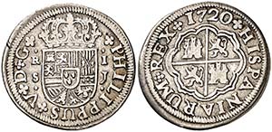 1720. Felipe V. Sevilla. J. 1 real. (Cal. ... 