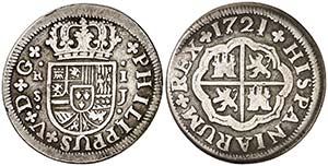 1721. Felipe V. Sevilla. J. 1 real. (Cal. ... 
