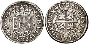 1726. Felipe V. Sevilla. J. 1 real. (Cal. ... 