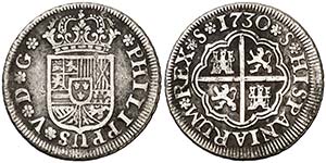 1730. Felipe V. Sevilla. 1 real. (Cal. ... 