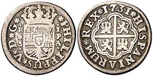 1731. Felipe V. Sevilla. PA. 1 real. (Cal. ... 
