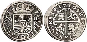 1716. Felipe V. Madrid. J. 2 reales. (Cal. ... 
