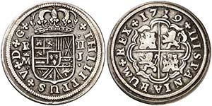 1719. Felipe V. Madrid. J. 2 reales. (Cal. ... 
