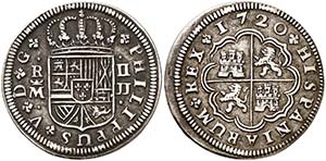 1720. Felipe V. Madrid. JJ. 2 reales. (Cal. ... 