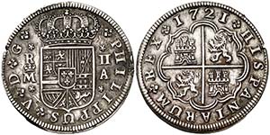 1721. Felipe V. Madrid. A. 2 reales. (Cal. ... 