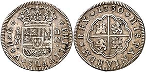 1730. Felipe V. Madrid. JJ. 2 reales. (Cal. ... 