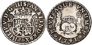 1741. Felipe V. M‚xico. MF. 2 reales. ... 
