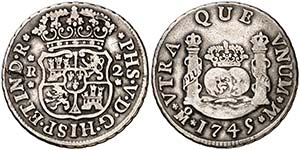1745. Felipe V. M‚xico. M. 2 reales. (Cal. ... 