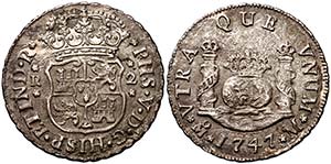 1747. Felipe V. M‚xico. M. 2 reales. (Cal. ... 