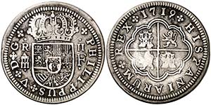 1719. Felipe V. Segovia. F. 2 reales. (Cal. ... 