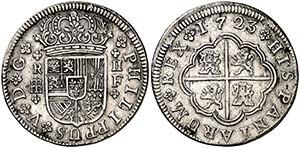 1723. Felipe V. Segovia. F. 2 reales. (Cal. ... 