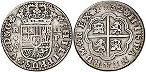 1732. Felipe V. Sevilla. PA. 2 reales. (Cal. ... 