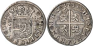1734. Felipe V. Sevilla. PA. 2 reales. (Cal. ... 