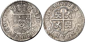 1737. Felipe V. Sevilla. P. 2 reales. (Cal. ... 