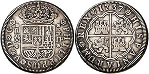 1737. Felipe V. Madrid. JF. 4 reales. (Cal. ... 