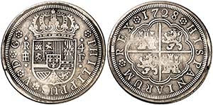 1728. Felipe V. Segovia. F. 4 reales. (Cal. ... 