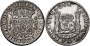 1741. Felipe V. M‚xico. MF. 8 reales. ... 