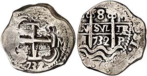 1732. Felipe V. Potos¡. M. 8 reales. (Cal. ... 