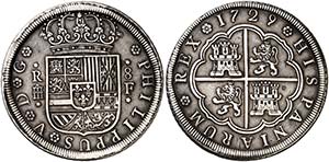 1729. Felipe V. Segovia. F. 8 reales. (Cal. ... 