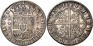 1731. Felipe V. Sevilla. PA. 8 reales. (Cal. ... 