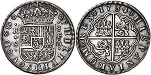 1734. Felipe V. Sevilla. PA. 8 reales. (Cal. ... 
