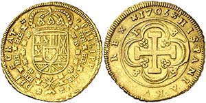 1705. Felipe V. Sevilla. P. 8 escudos. (Cal. ... 