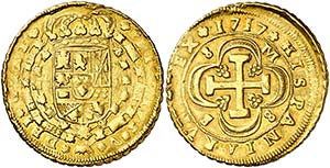 1717. Felipe V. Sevilla. M. 8 escudos. (Cal. ... 