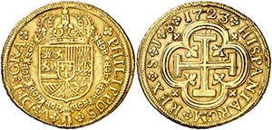 1723. Felipe V. Sevilla. J. 8 escudos. (Cal. ... 